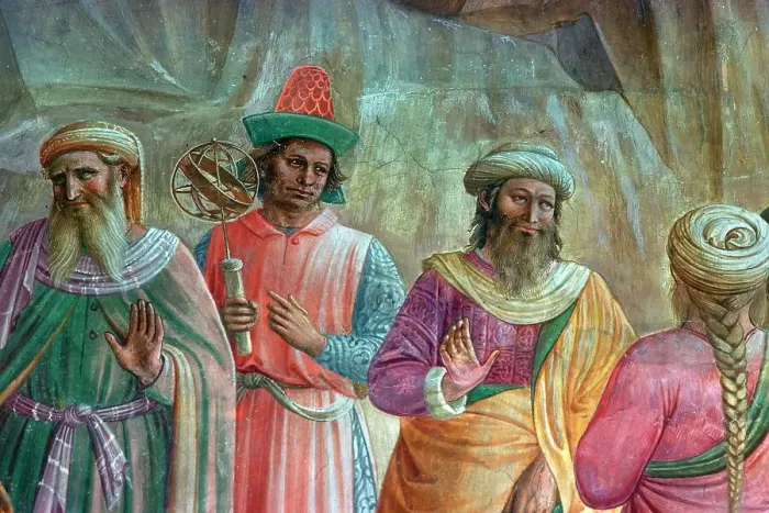 Framed Print : Detail from a painting of the adoration of the Magi Framed Print : Detail from a painting of the adoration of the Magi