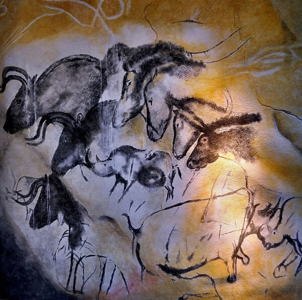 Painting in the Chauvet cave, 32, 000-30, 000 BC. Artist: Art of the Upper Paleolithic