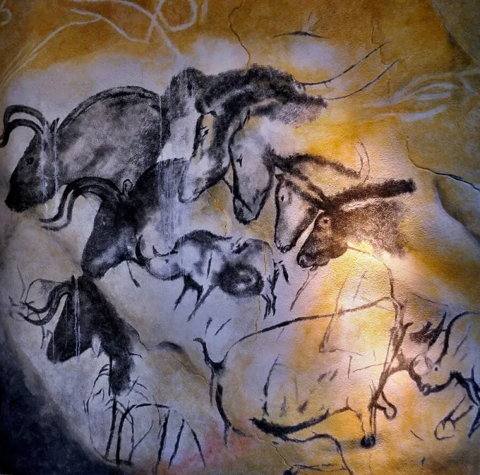 Framed Print : Painting in the Chauvet cave, 32, 000-30, 000 BC. Artist: Art of the Upper Paleolithic Framed Print : Painting in the Chauvet cave, 32, 000-30, 000 BC. Artist: Art of the Upper Paleolithic