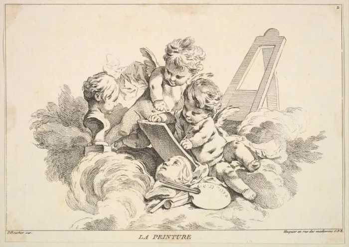 Framed Print : Painting. Creator: Louis Felix de la Rue Framed Print : Painting. Creator: Louis Felix de la Rue