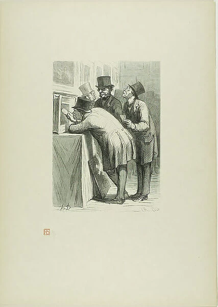 Painting Experts, 1863, printed 1920. Creator: Charles Maurand