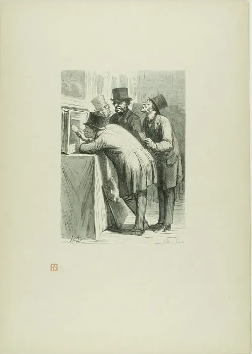 Framed Print : Painting Experts, 1863, printed 1920. Creator: Charles Maurand Framed Print : Painting Experts, 1863, printed 1920. Creator: Charles Maurand