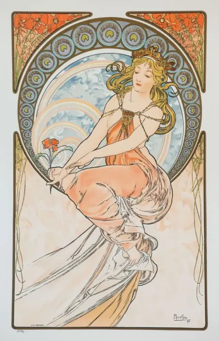 Framed Print : Painting (From the series The Arts), 1898. Creator: Mucha, Alfons Marie (1860-1939) Framed Print : Painting (From the series The Arts), 1898. Creator: Mucha, Alfons Marie (1860-1939)