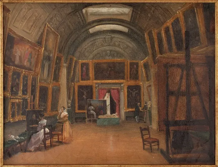 Framed Print : The painting gallery of the Hotel Aguado, c1840. Creator: Unknown Framed Print : The painting gallery of the Hotel Aguado, c1840. Creator: Unknown
