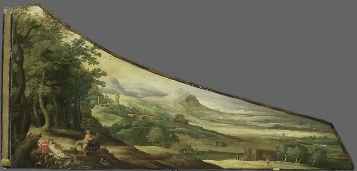 Framed Print : Painting on a harpsichord lid with Bacchus and Cybele, 1590-1675. Creator: Unknown Framed Print : Painting on a harpsichord lid with Bacchus and Cybele, 1590-1675. Creator: Unknown