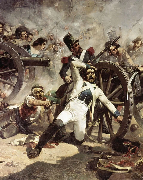Detail of the painting by Joaquin Sorolla from 1884 Defenses in the artillery park