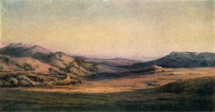 Framed Print : Painting of a landscape, title unknown. Artist: Edmond Baibazzona Framed Print : Painting of a landscape, title unknown. Artist: Edmond Baibazzona