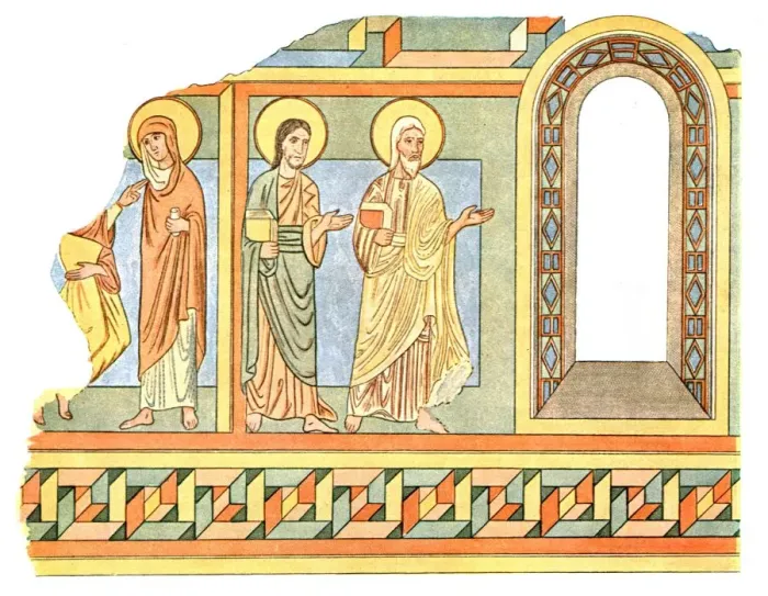 Framed Print : Painting in the nave of Tybjerg Church, Praesto County, Denmark, (1928). Creator: Unknown Framed Print : Painting in the nave of Tybjerg Church, Praesto County, Denmark, (1928). Creator: Unknown