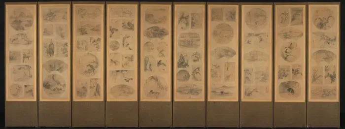 Framed Print : Painting of One Hundred Themes, late 1800s. Creator: Unknown Framed Print : Painting of One Hundred Themes, late 1800s. Creator: Unknown
