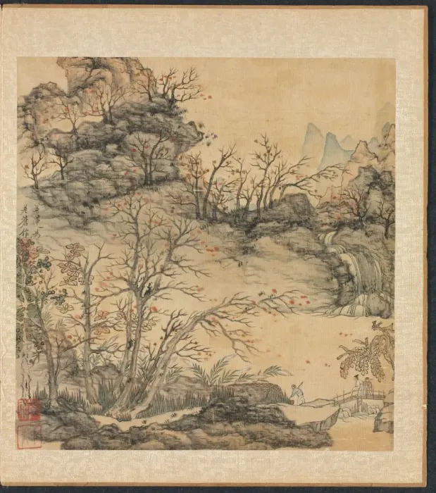Framed Print : Paintings after Ancient Masters: Autumn Landscape, 1598-1652. Creator: Chen Hongshou (Chinese Framed Print : Paintings after Ancient Masters: Autumn Landscape, 1598-1652. Creator: Chen Hongshou (Chinese
