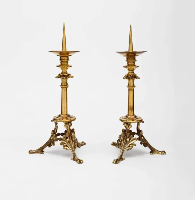 Framed Print : Pair of Altar Candlesticks, Paris, 1862. Creators: Eugene Emmanuel Viollet-le-Duc Framed Print : Pair of Altar Candlesticks, Paris, 1862. Creators: Eugene Emmanuel Viollet-le-Duc
