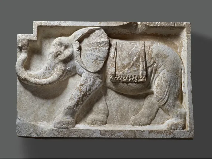 Framed Print : Pair of Architectural Reliefs with Elephants, A.D. 80-100. Creator: Unknown Framed Print : Pair of Architectural Reliefs with Elephants, A.D. 80-100. Creator: Unknown