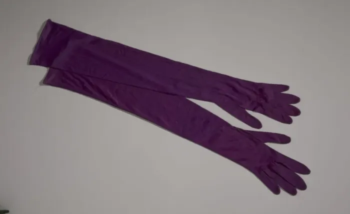 Framed Print : Pair of arm length purple gloves from Maes Millinery Shop, 1941-1994 Framed Print : Pair of arm length purple gloves from Maes Millinery Shop, 1941-1994