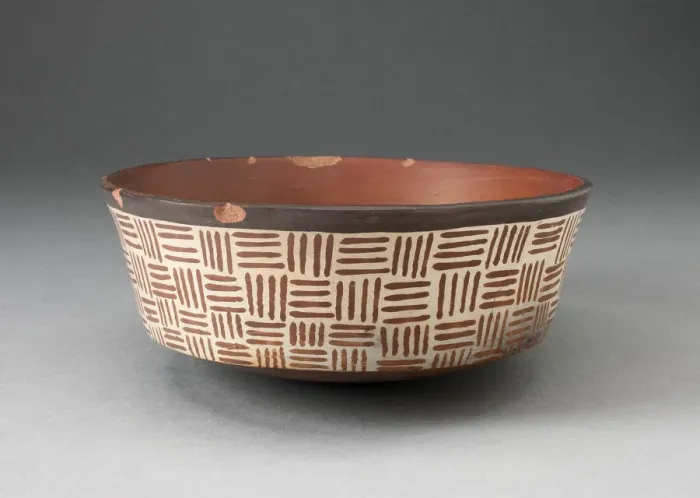 Framed Print : One of a Pair of Bowls with Textile-Like Pattern, 180 B. C. / A. D. 500. Creator: Unknown Framed Print : One of a Pair of Bowls with Textile-Like Pattern, 180 B. C. / A. D. 500. Creator: Unknown