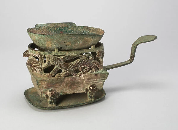 Pair of Braziers (Lu) with Eared Cups... late Western Han or early Eastern Han