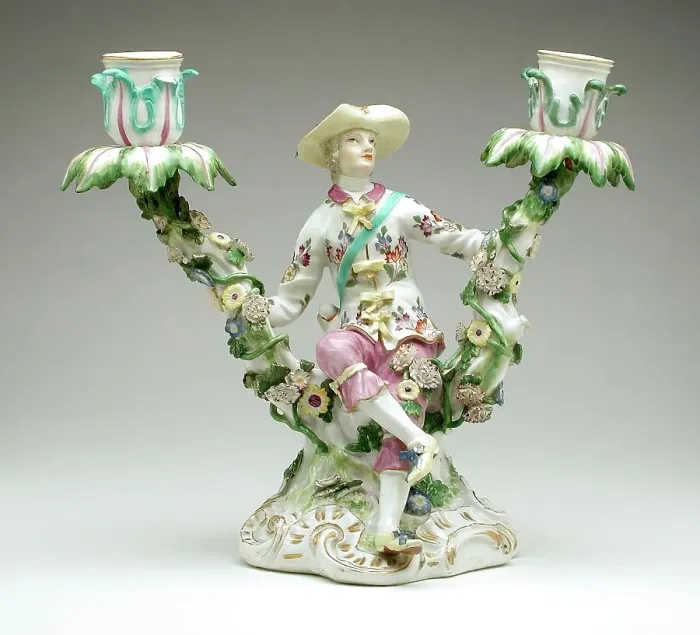 Framed Print : Pair of Candelabra (image 1 of 2), between 1760 and 1770. Creator: Meissen Porcelain Framed Print : Pair of Candelabra (image 1 of 2), between 1760 and 1770. Creator: Meissen Porcelain