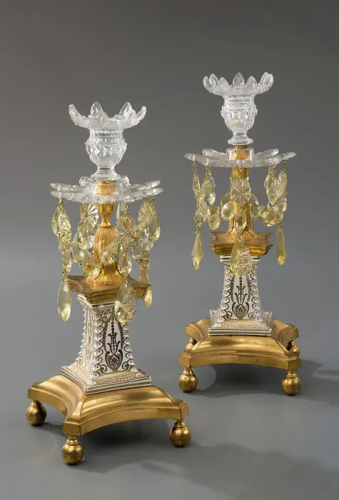 Framed Print : Pair Of Candlesticks, c1775-80. Creator: James Giles Framed Print : Pair Of Candlesticks, c1775-80. Creator: James Giles