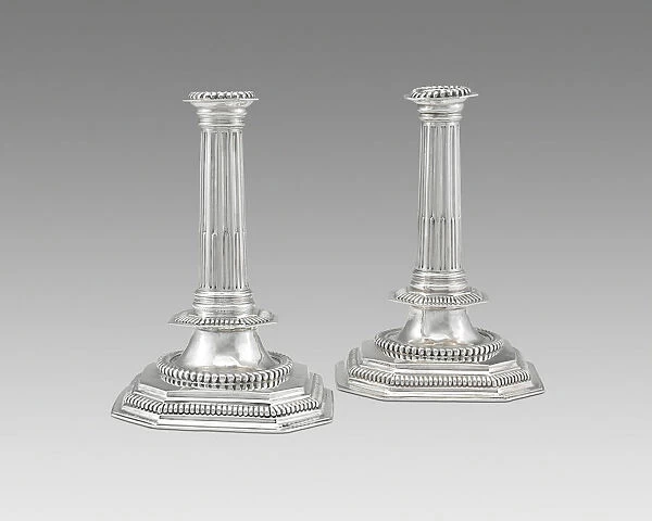 Pair of candlesticks, England, c. 1700  /  50. Creator: Unknown