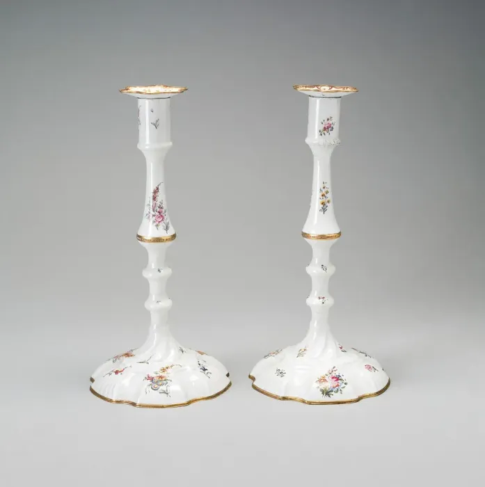 Framed Print : Pair of Candlesticks, England, Last quarter 18th century. Creator: Unknown Framed Print : Pair of Candlesticks, England, Last quarter 18th century. Creator: Unknown