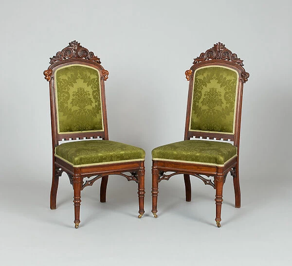 Pair of Side Chairs, c. 1849. Creators: Peter Trainque, William Burns
