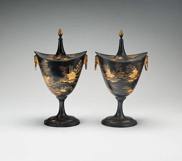 Pair of Chestnut Urns, Wales, 1790  /  1800. Creator: Unknown