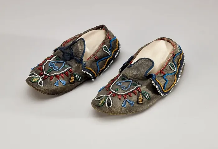 Framed Print : Pair of Child's Moccasins, 1880-1910. Creator: Unknown. Pair of Child's Moccasins, 1880-1910. Creator: Unknown Framed Print : Pair of Child's Moccasins, 1880-1910. Creator: Unknown. Pair of Child's Moccasins, 1880-1910. Creator: Unknown