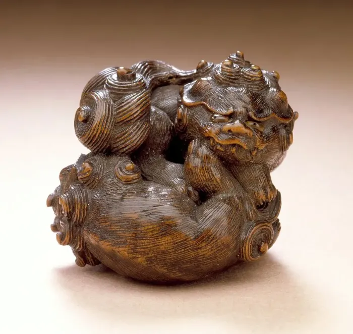 Framed Print : Pair of Chinese Lions, early 19th century. Creator: Tamba School Framed Print : Pair of Chinese Lions, early 19th century. Creator: Tamba School