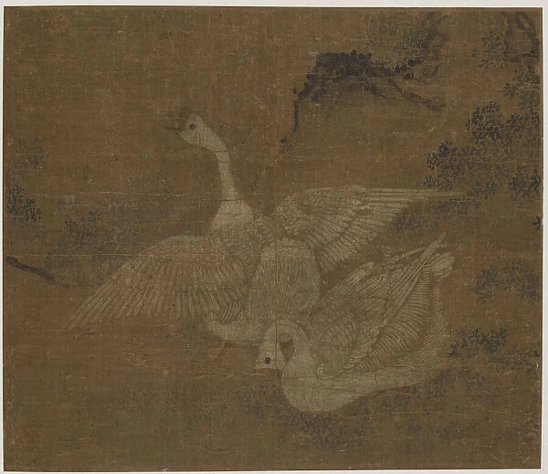 Pair of domestic geese, Possibly Ming dynasty, 1368-1644. Creator: Unknown