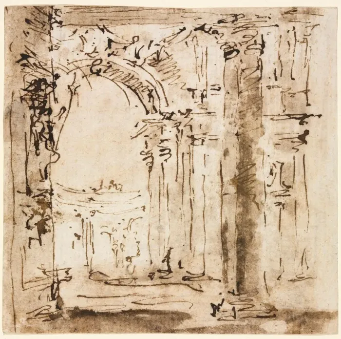 Framed Print : Pair of Drawings: Sketch of the Labyrinth of the Villa Pisani and Piazza San Marco Framed Print : Pair of Drawings: Sketch of the Labyrinth of the Villa Pisani and Piazza San Marco