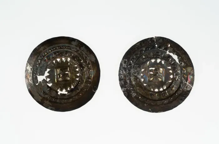 Framed Print : Pair of Ear Spools, A. D. 1100 / 1470. Creator: Unknown Framed Print : Pair of Ear Spools, A. D. 1100 / 1470. Creator: Unknown