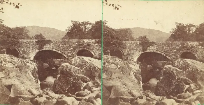 Framed Print : Pair of Early Stereograph Views of British Bridges, 1860s-80s. Creator: Unknown Framed Print : Pair of Early Stereograph Views of British Bridges, 1860s-80s. Creator: Unknown