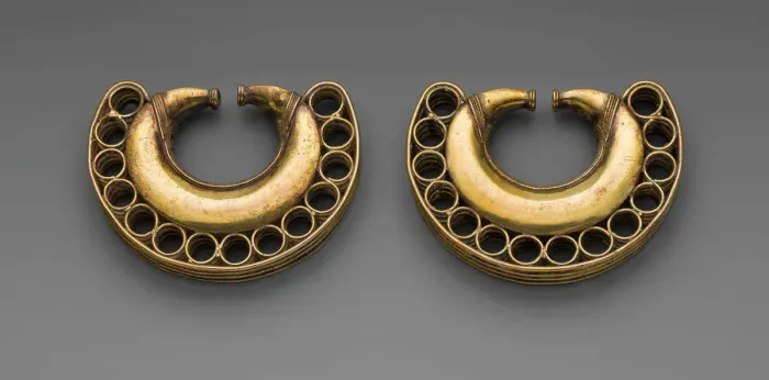 Framed Print : Pair of Earrings, A. D. 1000 / 1500. Creator: Unknown Framed Print : Pair of Earrings, A. D. 1000 / 1500. Creator: Unknown