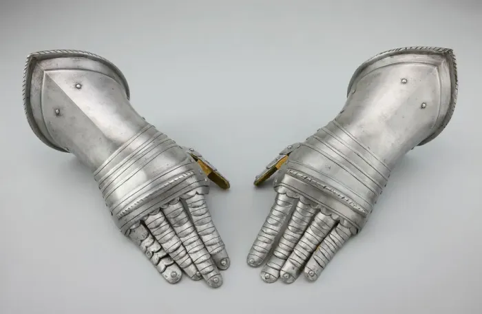 Framed Print : Pair of Fingered Gauntlets, Milan, c. 1580 / 1600. Creator: Unknown Framed Print : Pair of Fingered Gauntlets, Milan, c. 1580 / 1600. Creator: Unknown
