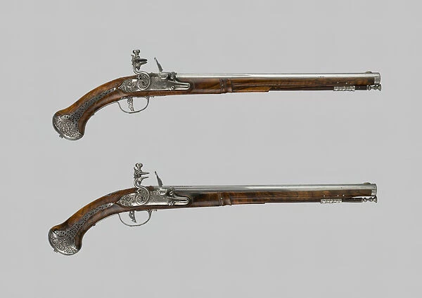 Pair of Flintlock Holster Pistols, Italy, c. 1660  /  70. Creator: Lazzarino Cominazzo