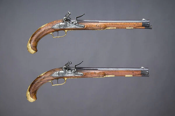 Pair of Flintlock Pistols, German, Regensburg, ca. 1760-70
