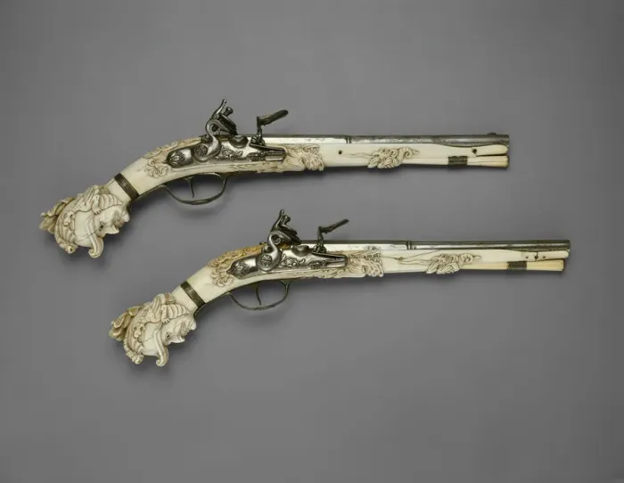 Framed Print : Pair of Flintlock Pistols, Mstricht, 1660 / 70. Creator: Unknown Framed Print : Pair of Flintlock Pistols, Mstricht, 1660 / 70. Creator: Unknown