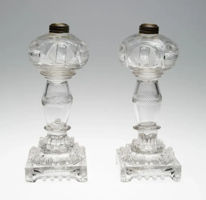 Framed Print : Pair of Lamps, 1835 / 40. Creator: Union Flint Glass Works Framed Print : Pair of Lamps, 1835 / 40. Creator: Union Flint Glass Works