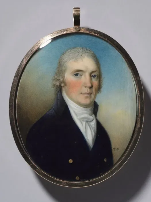 Framed Print : Pair of Miniatures: Portrait of a Man and Portrait of a Woman Wearing a Miniature, c Framed Print : Pair of Miniatures: Portrait of a Man and Portrait of a Woman Wearing a Miniature, c