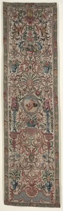 Framed Print : Pair of Needlework Bed Hangings, c. 1690. Creator: Unknown Framed Print : Pair of Needlework Bed Hangings, c. 1690. Creator: Unknown