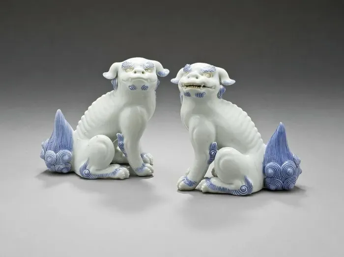 Framed Print : Pair of Okimono in the Form of Chinese Lions, 19th century. Creator: Unknown Framed Print : Pair of Okimono in the Form of Chinese Lions, 19th century. Creator: Unknown