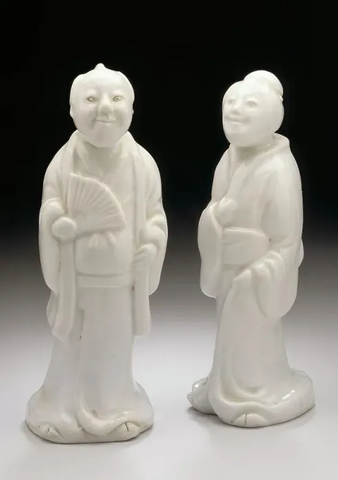 Framed Print : Pair of Okimono in the Form of a Standing Couple, 19th century. Creator: Unknown Framed Print : Pair of Okimono in the Form of a Standing Couple, 19th century. Creator: Unknown