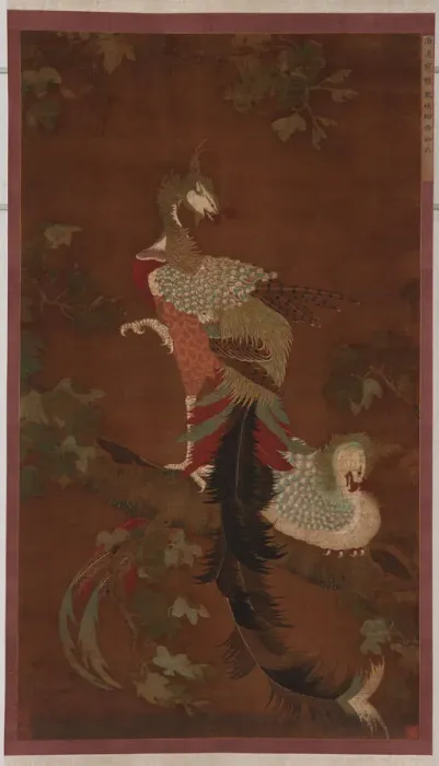 Framed Print : Pair of Phoenixes on a Paulownia Tree, Ming dynasty, 16th century. Creator: Unknown Framed Print : Pair of Phoenixes on a Paulownia Tree, Ming dynasty, 16th century. Creator: Unknown