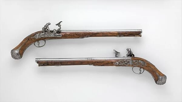 Pair of Pistols with Flintlocks alla Fiorentina, Italian, Pistoia, ca. 1750-75