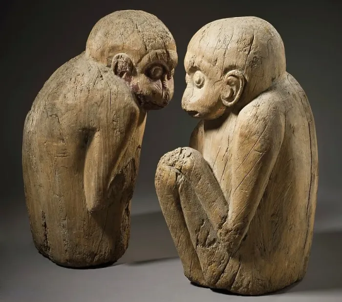 Framed Print : Pair of Sacred Monkeys (image 2 of 7), 12th century. Creator: Unknown Framed Print : Pair of Sacred Monkeys (image 2 of 7), 12th century. Creator: Unknown