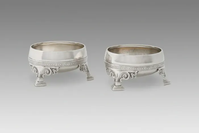 Framed Print : Pair of Salt Dishes, c. 1867 / 68. Creator: Tiffany & Co Framed Print : Pair of Salt Dishes, c. 1867 / 68. Creator: Tiffany & Co