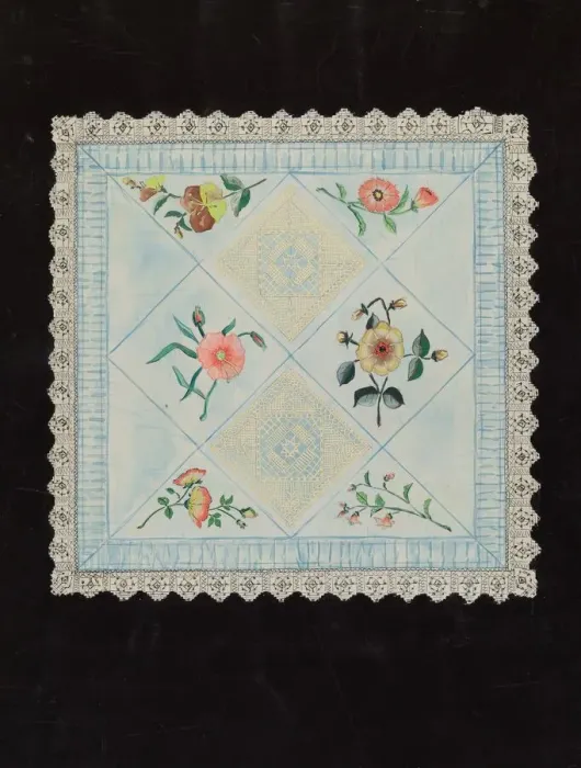 Framed Print : Pair of Satin Pillow Shams, c. 1936. Creator: Sebastian Simonet Framed Print : Pair of Satin Pillow Shams, c. 1936. Creator: Sebastian Simonet