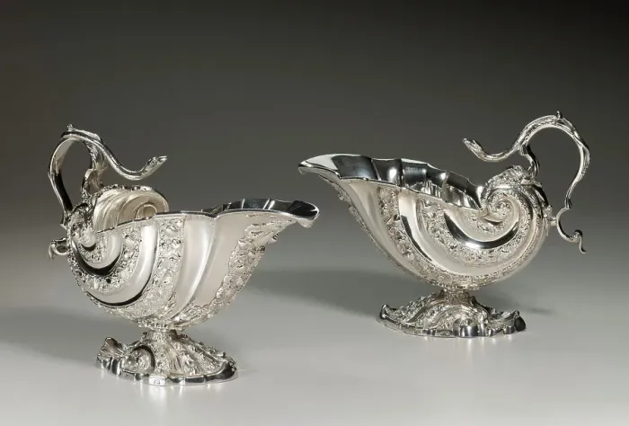 Framed Print : Pair Of Sauce Boats, 1746 / 47. Creator: Paul Crespin Framed Print : Pair Of Sauce Boats, 1746 / 47. Creator: Paul Crespin