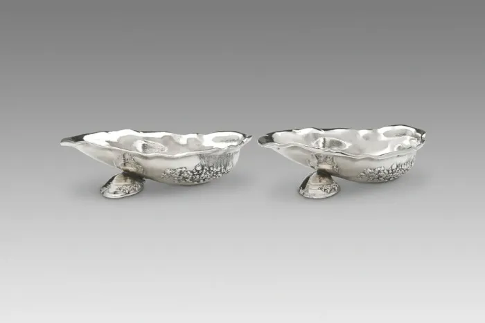 Framed Print : Pair of Shell-Shaped Dishes, 1887. Creator: Gorham Manufacturing Company Framed Print : Pair of Shell-Shaped Dishes, 1887. Creator: Gorham Manufacturing Company