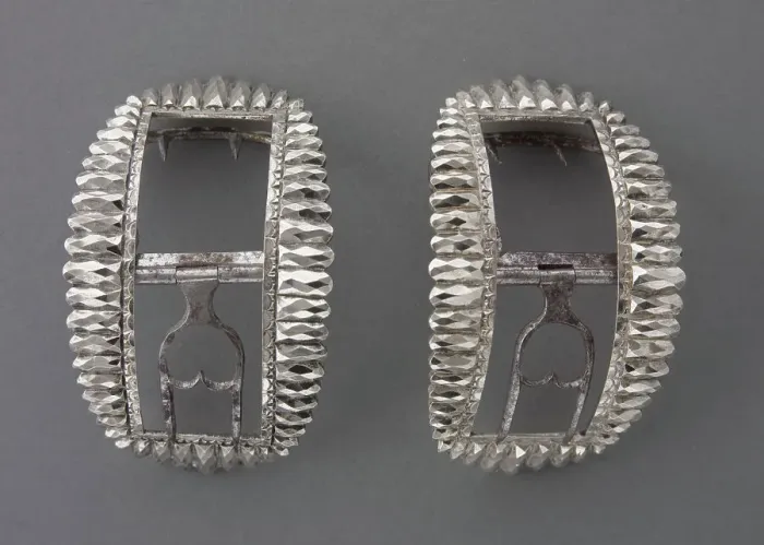 Framed Print : Pair Of Shoe Buckles, c1780. Creator: Peter Getz