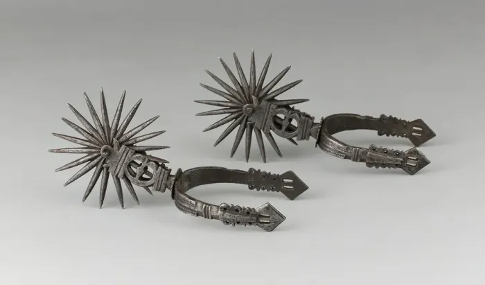Framed Print : Pair of Spurs, Chile, 19th century in 16th century style. Creator: Unknown Framed Print : Pair of Spurs, Chile, 19th century in 16th century style. Creator: Unknown